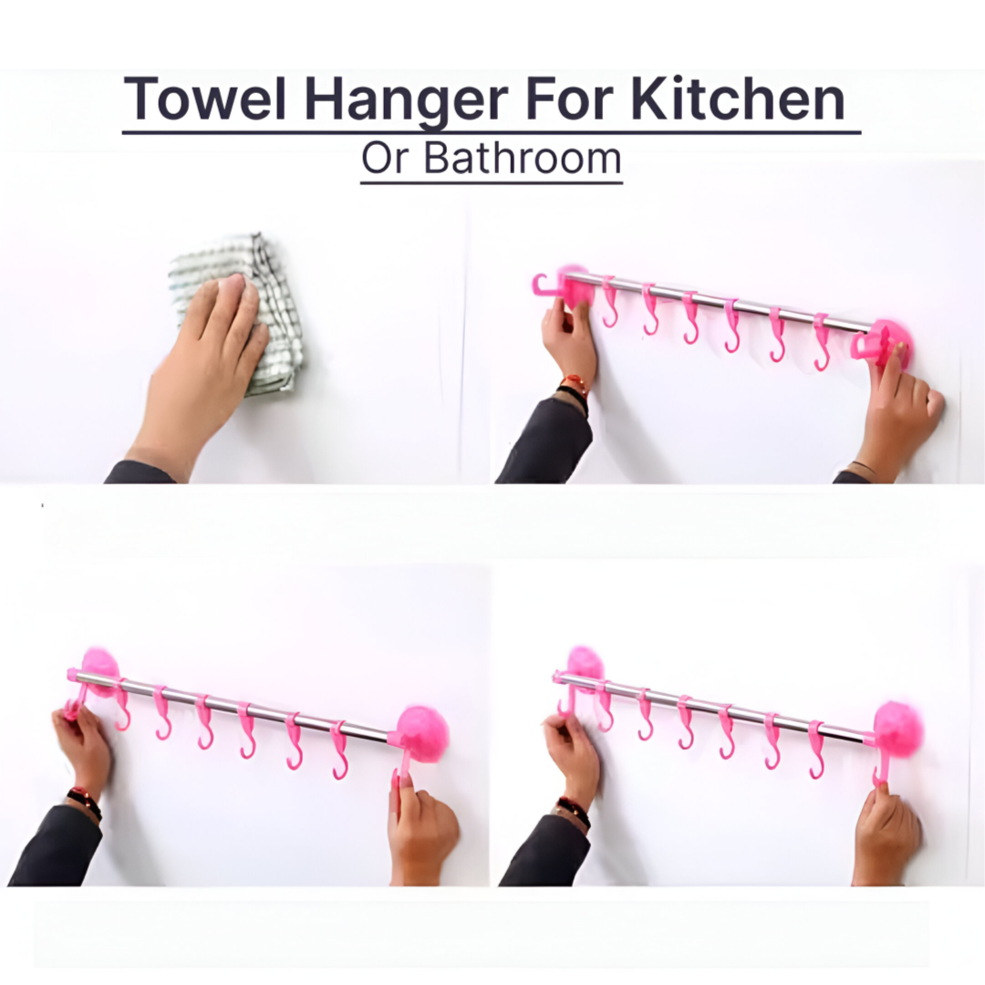Wall Attachable Towel hanger 6 Hook