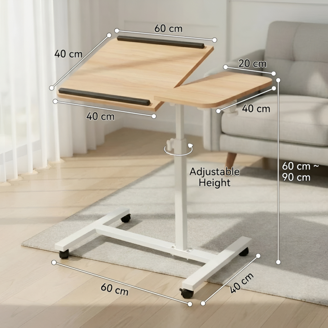 Rolling Laptop Desk with Wheels Adjustable