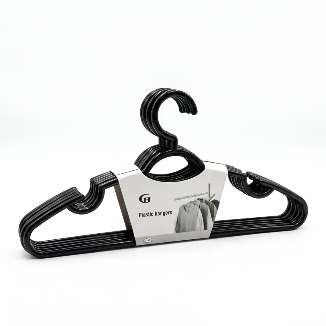 Plastic Cloth Hanger White 5 Pcs Set