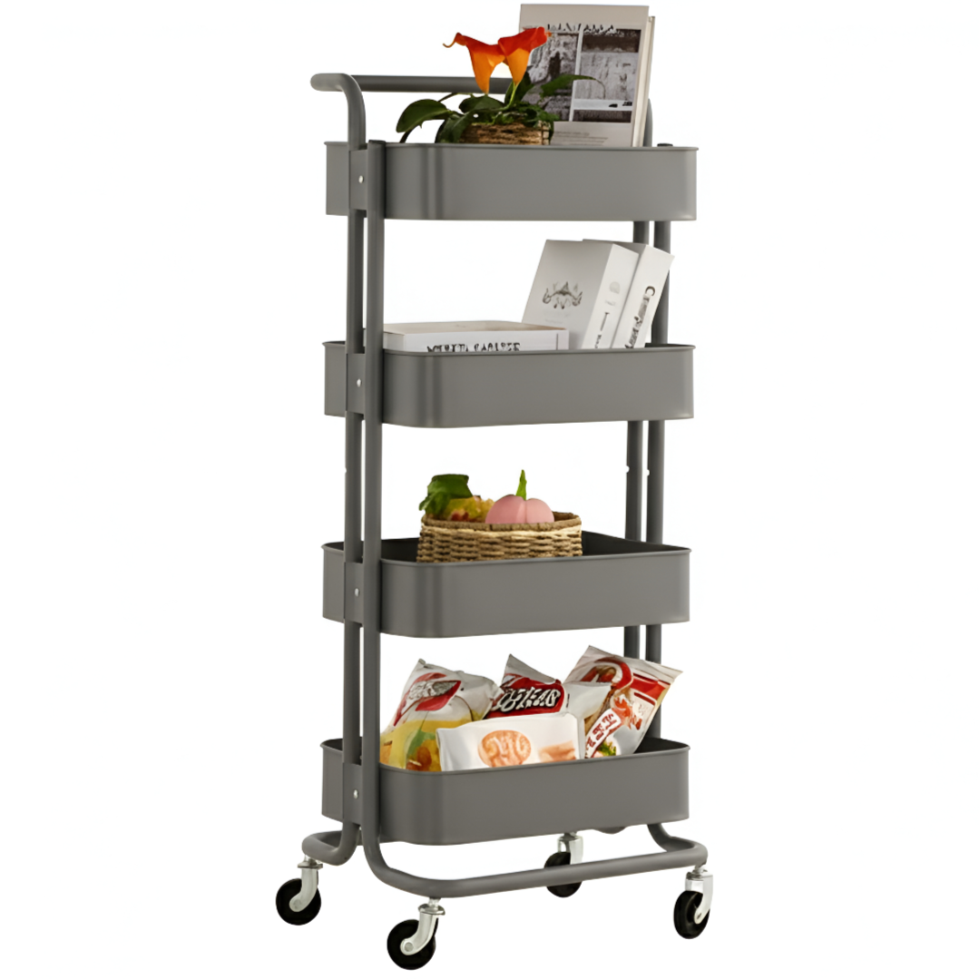 4 Layer Storage Trolley Rack Metal