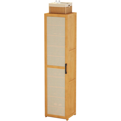 Bamboo Single Door Shoe Cabinet 10 Layers