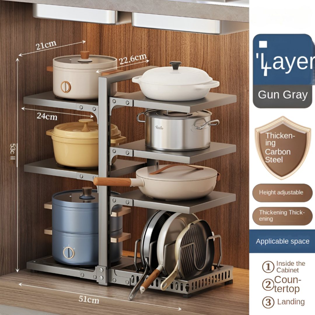 Multi-Layer Kitchen Pots And Pans Rack