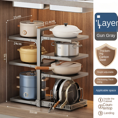 Multi-Layer Kitchen Pots And Pans Rack