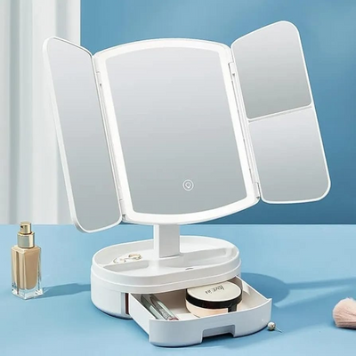 Lighted Makeup Vanity Mirror With Cosmetic Drawer