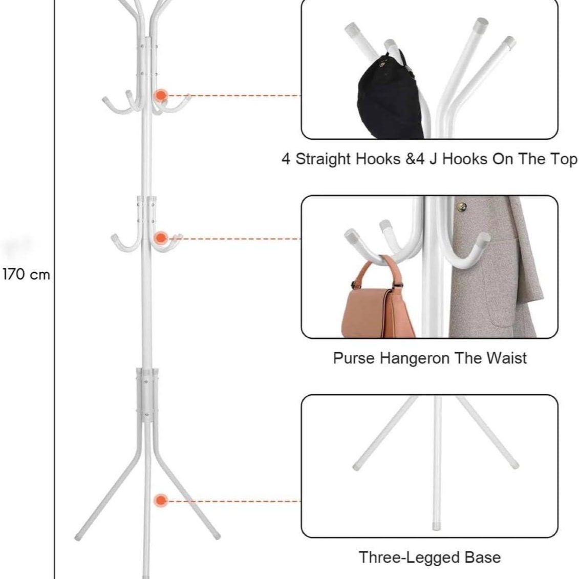 Metal Coat Rack 12 hooks