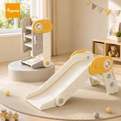 Kids Indoor Folding Slide With Climbing Steps