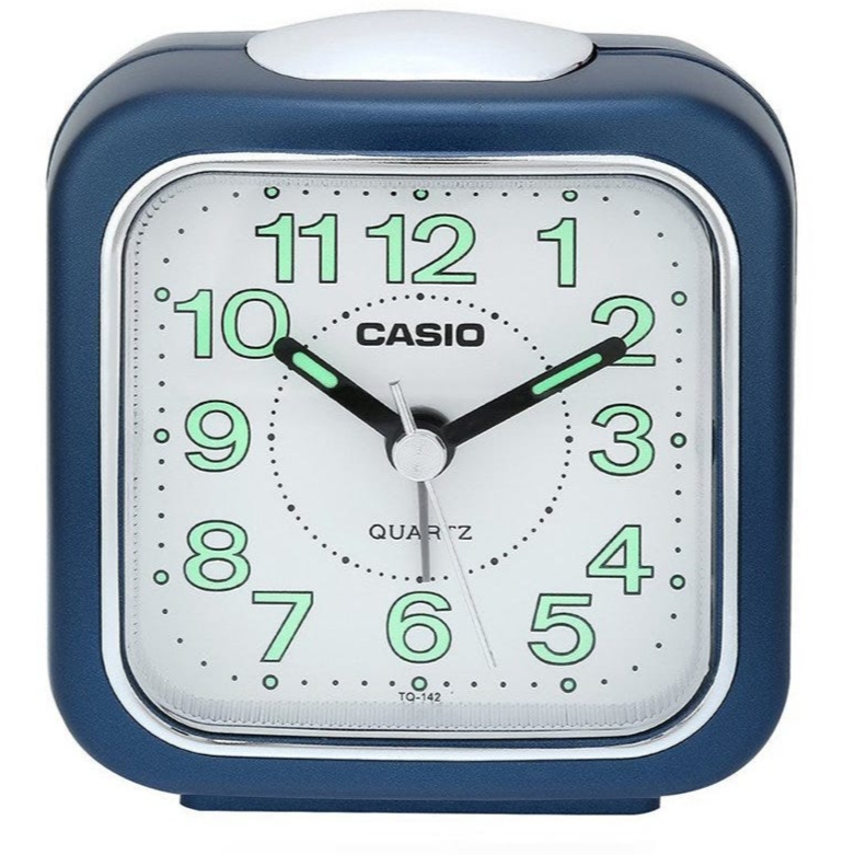Casio Table Alarm Clock With Light Blue Tq142-2Df