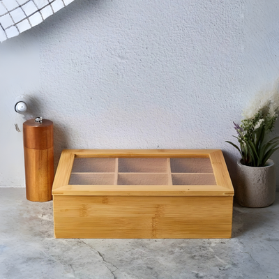 Bamboo Storage Box Tea Box 6 Slots