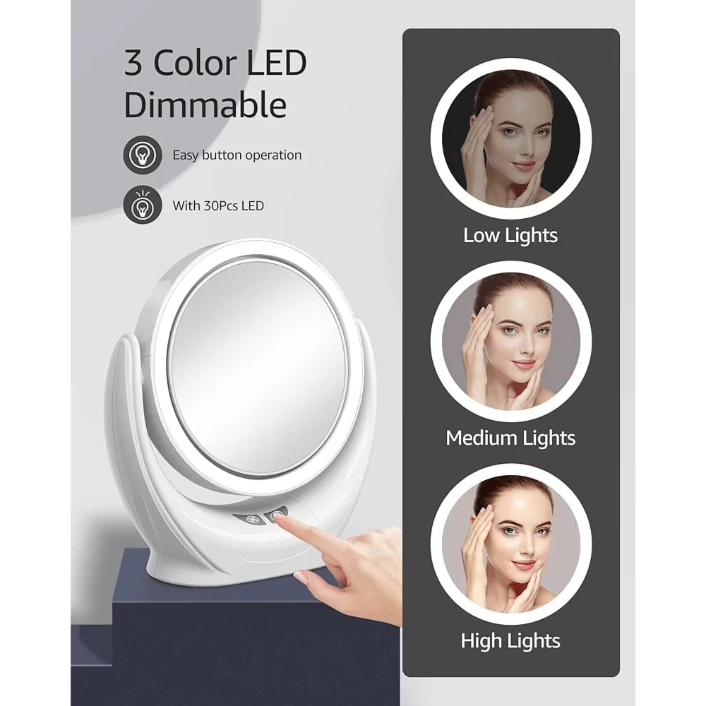 Lighted Makeup Vanity Mirror With Wind Fan