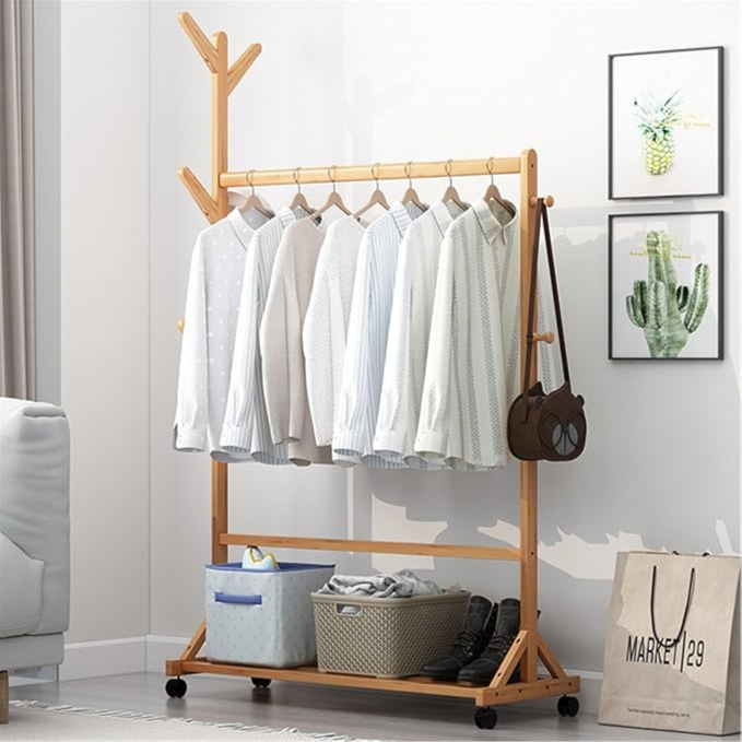 Clothes Hanging Rack Wooden