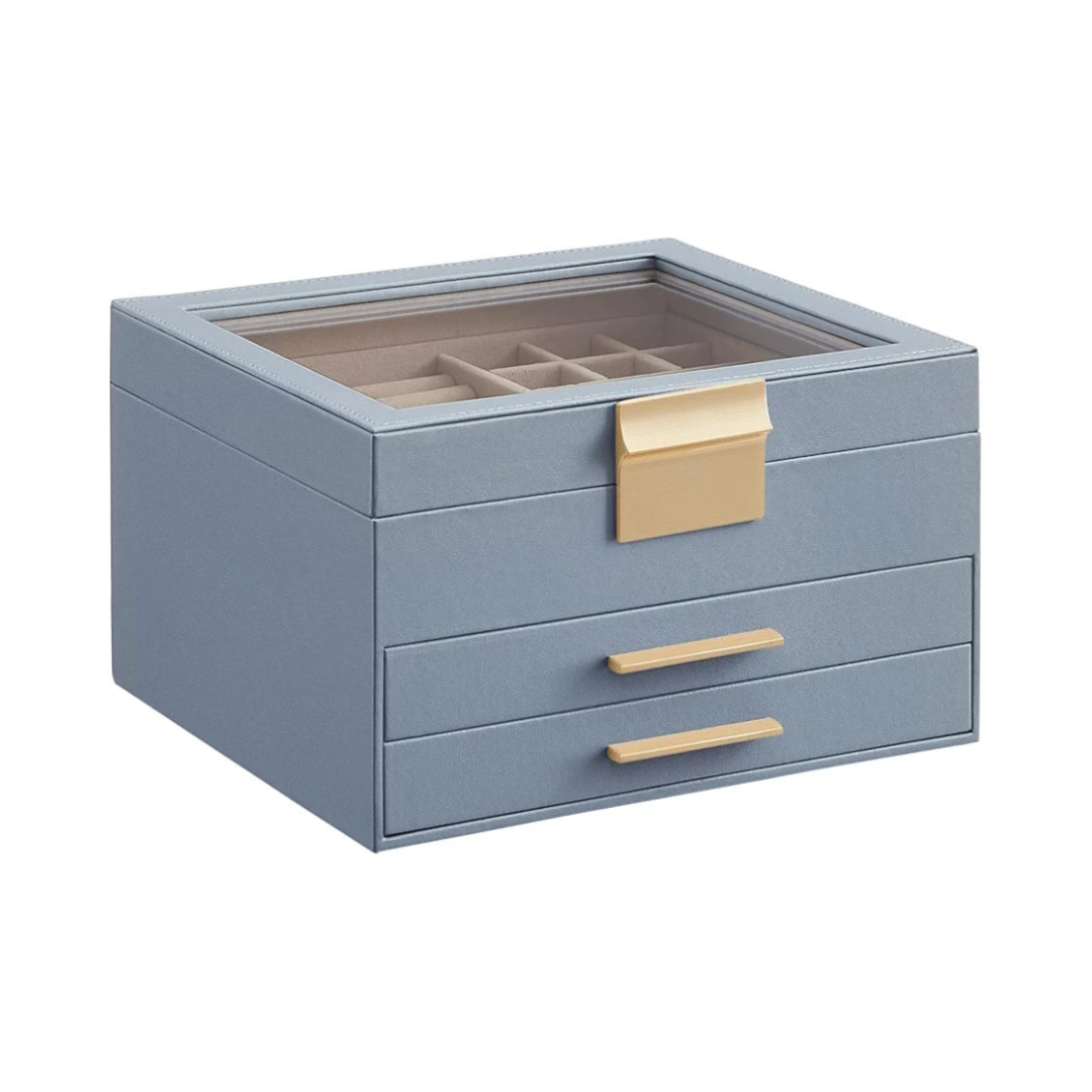 Jewelry Storage Box Organizer with 2 Drawers