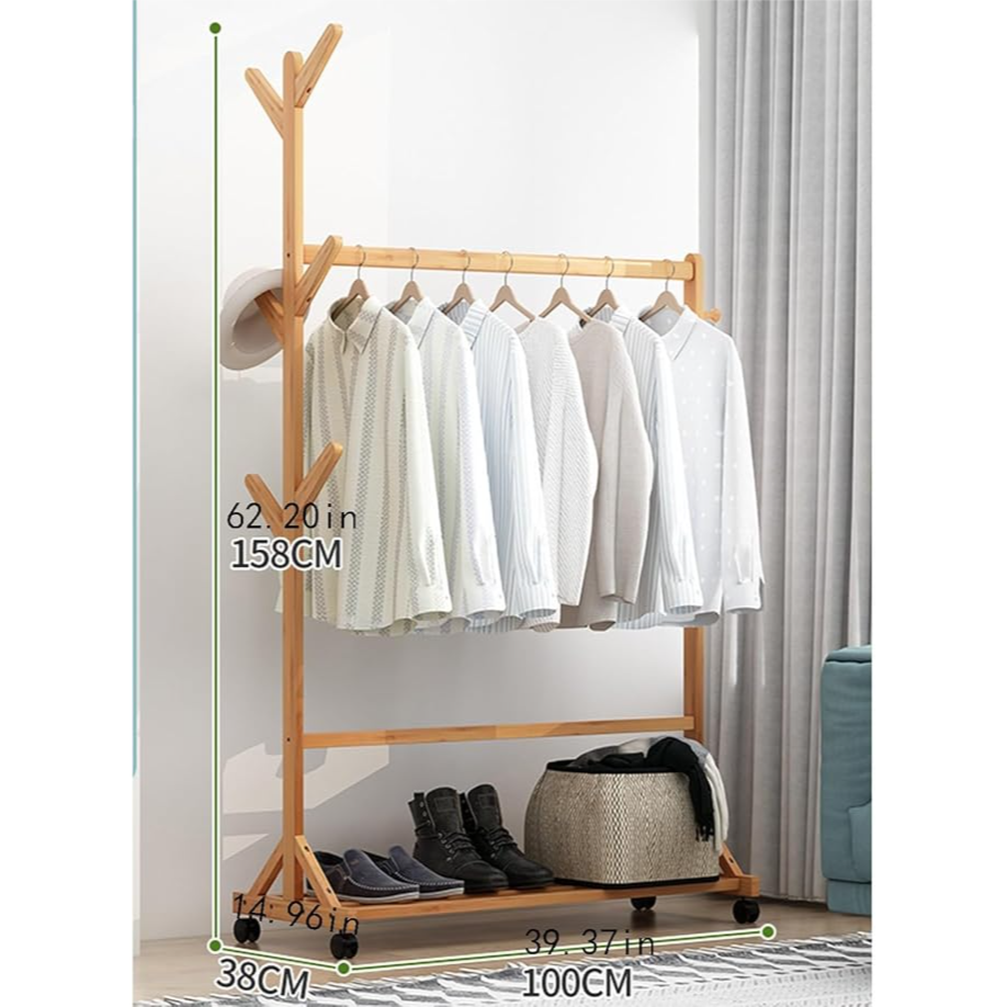 Clothes Hanging Rack Wooden