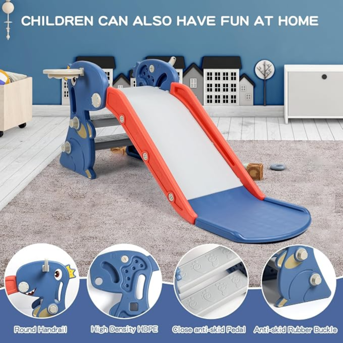 Foldable Kids Baby Toddler Slide With Climbing Step