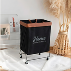 Foldable Laundry Basket Metal Stand with wheels