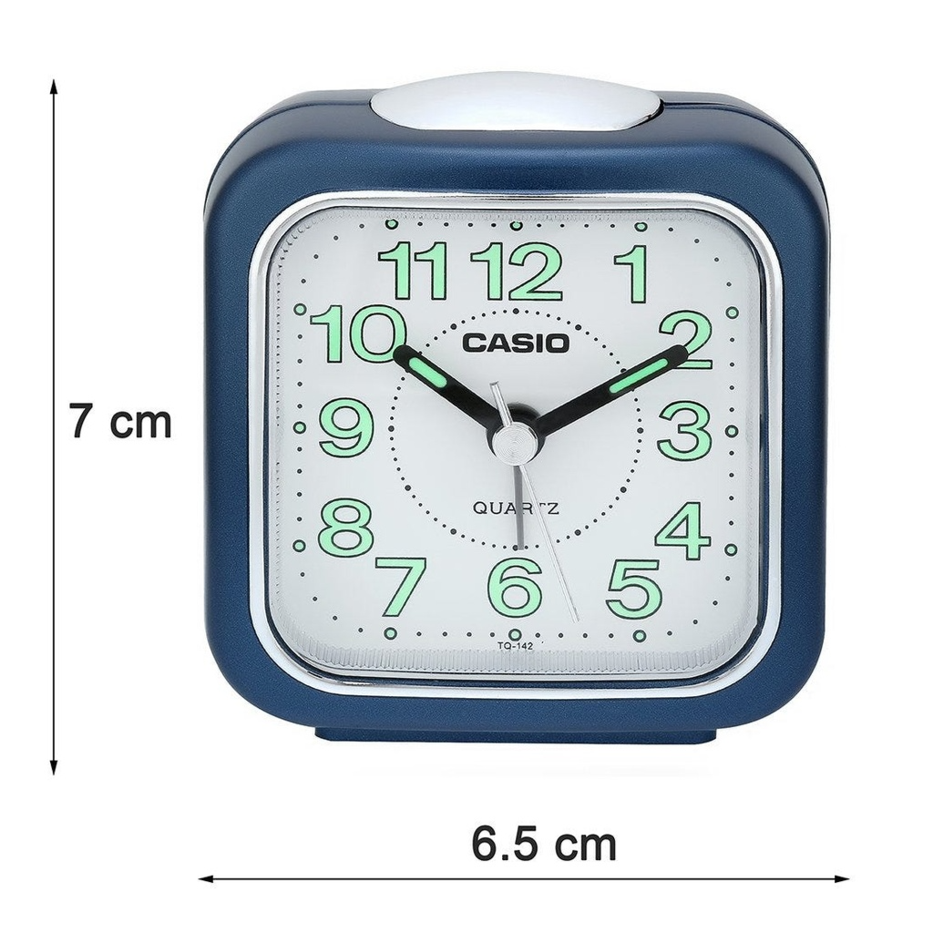 Casio Table Alarm Clock With Light Blue Tq142-2Df
