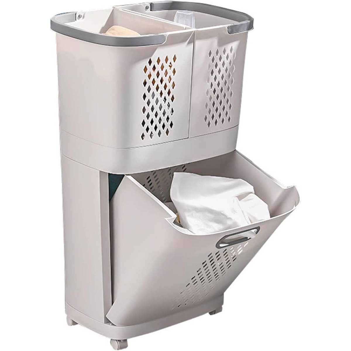 Rolling Laundry Basket With Drawers