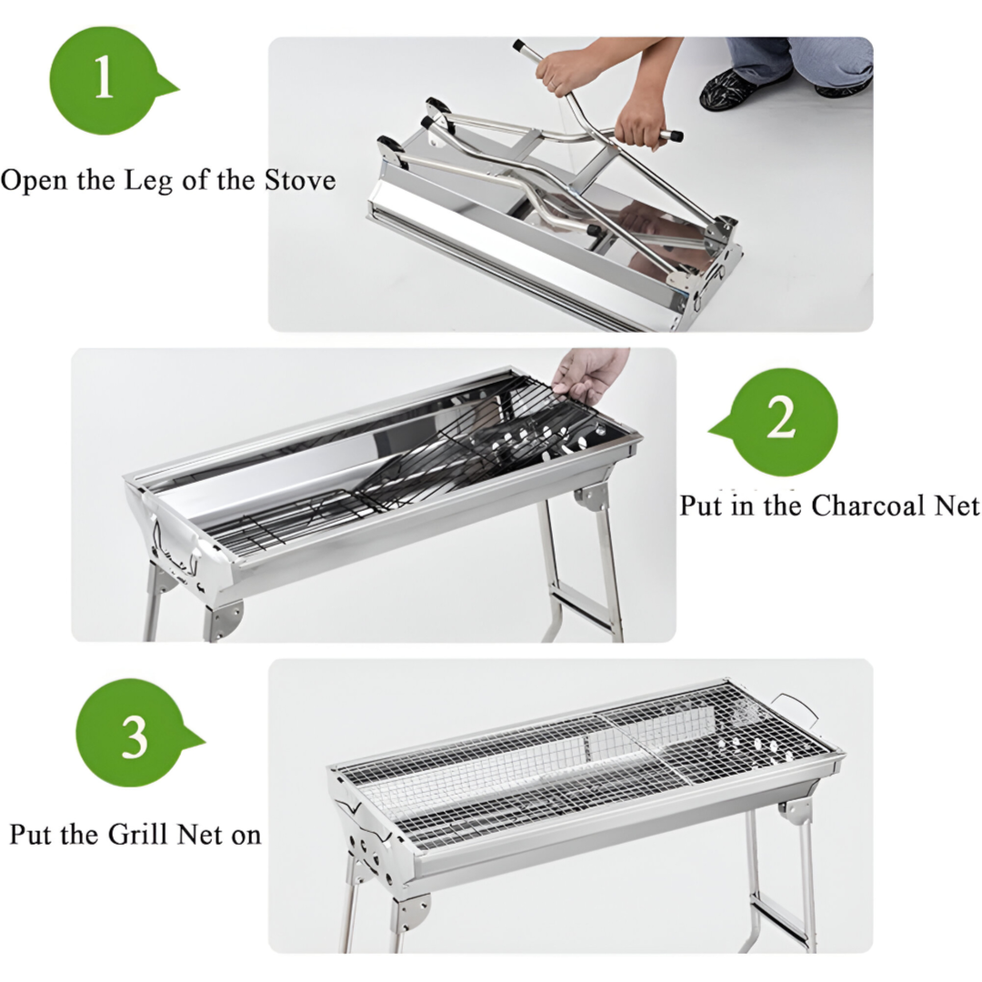 Folding Portable Stainless Steel Bbq Grill Tl-003