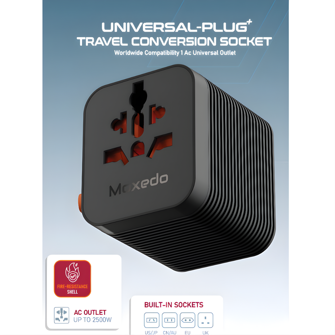 Moxedo Universal – مقبس تحويل السفر 2500 واط