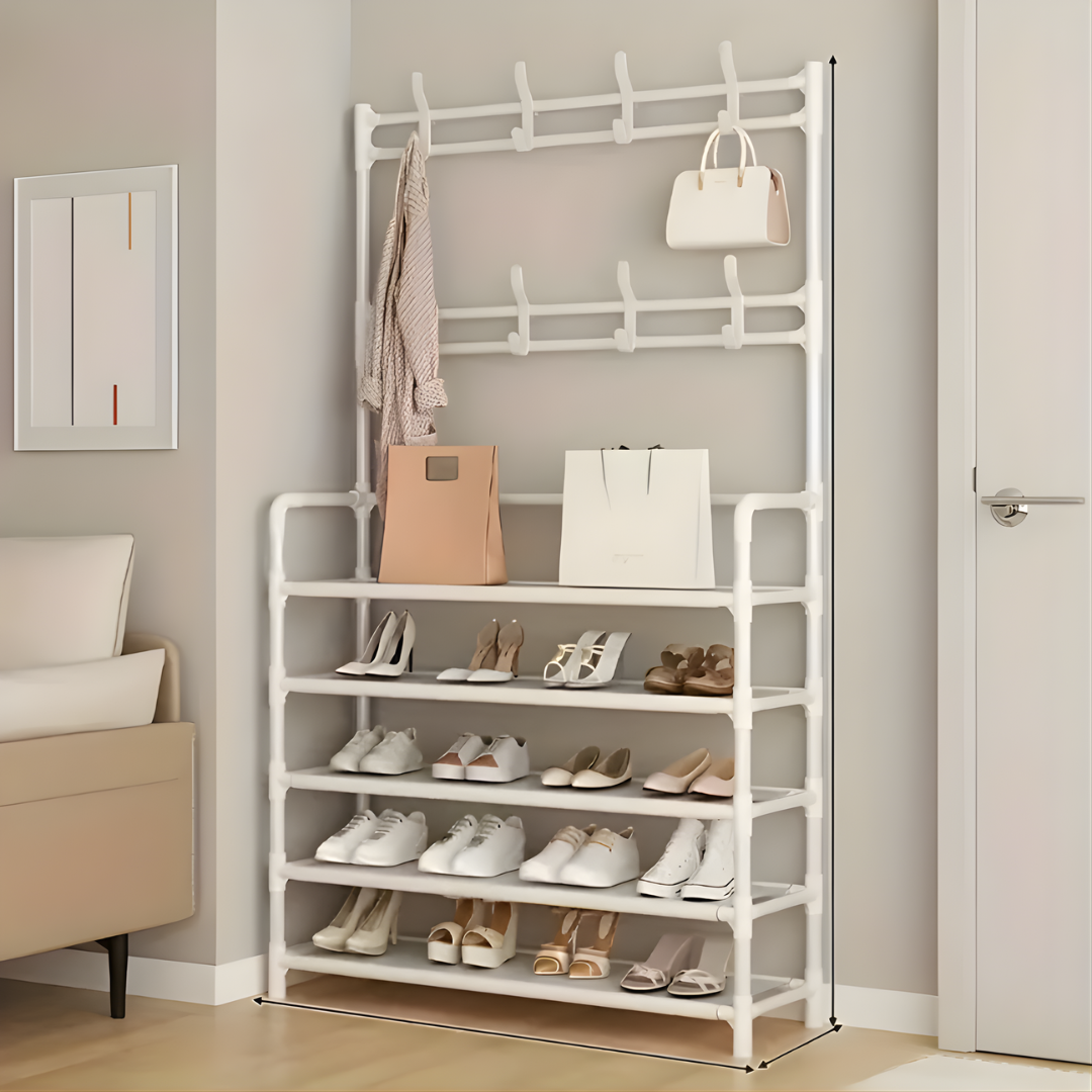 Shoe Rack With Hat rack Big Black