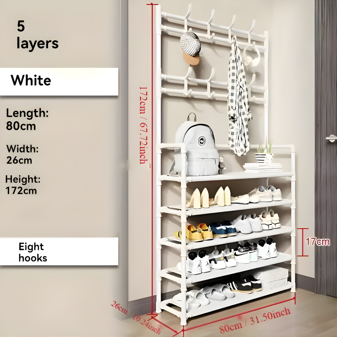 Shoe Rack With Hat rack Big Black