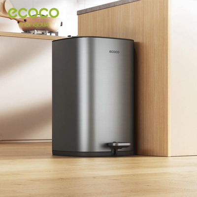 Ecoco Stainless Steel Pedal Trash Can 10L