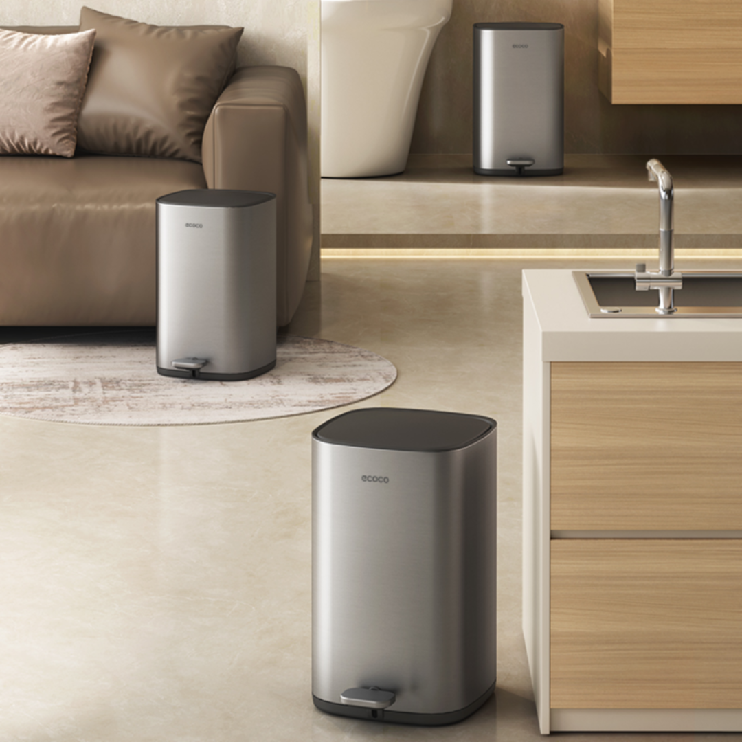 Ecoco Stainless Steel Pedal Trash Can 10L