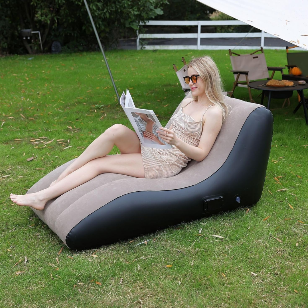 Flocked Lounge Inflatable Sofa Chair