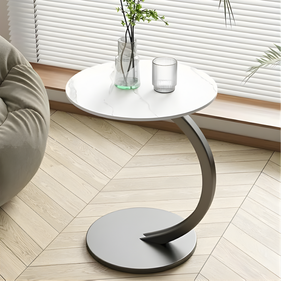 Round Shaped Coffee Table Metal Stand