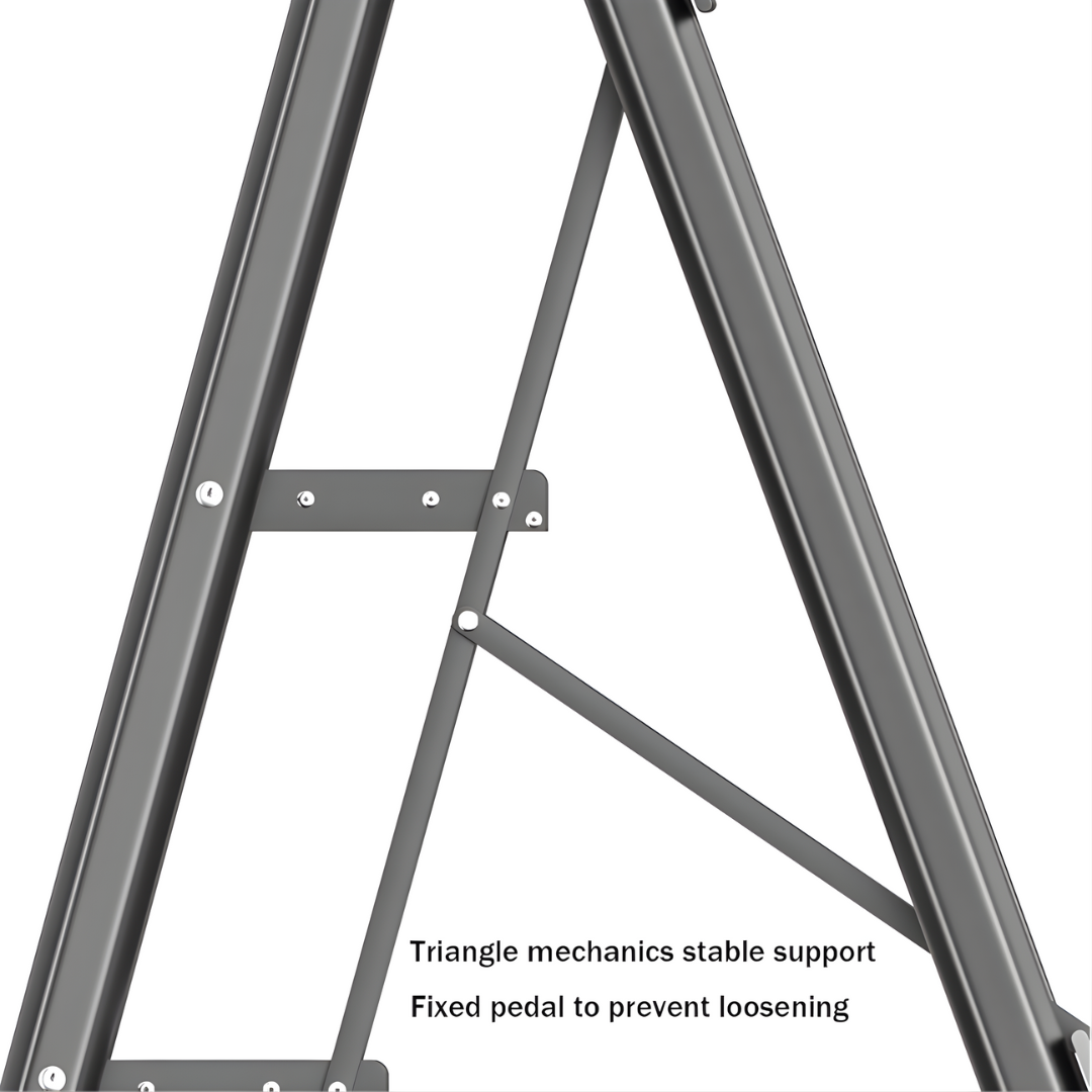 Household Aluminum Folding 5 Step Ladder black