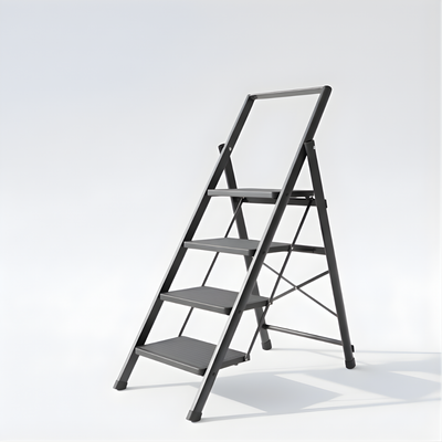 Foldable Iron Ladder with Handrail 4 Steps