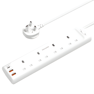 Moxedo Power Strip Surge Protector 4 Ac Outlet 3Usb