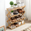 Foldable Shoe Rack Wooden 4 Tier