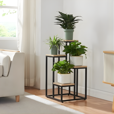 Wooden Multilayer Plant Stand 4 Shelf