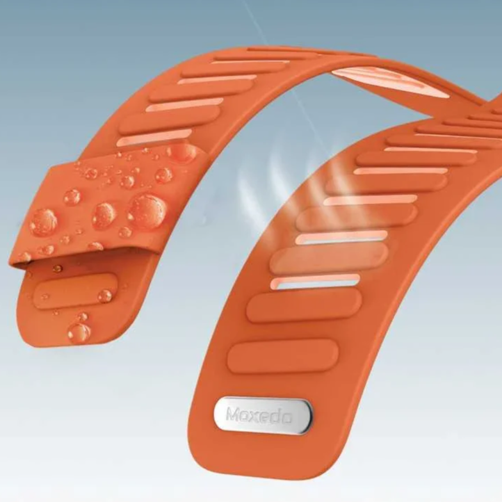 Moxedo Flow-Fit Silicone Watch Strap For Whoop 5.0 -Grey+Orange