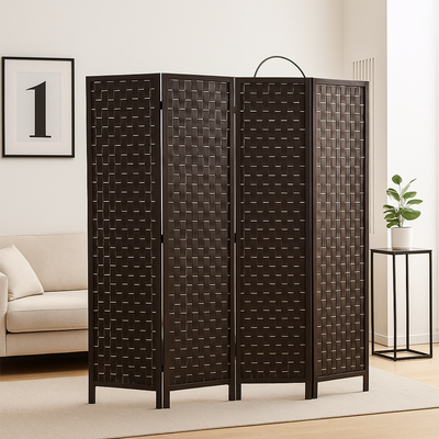 Foldable Privacy Room Divider Partition Wood