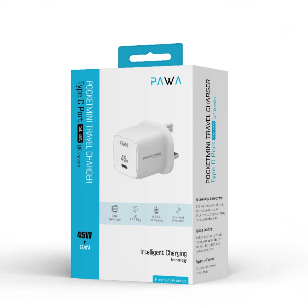Pocketmini Travel Charger Type C Port Gan 45W