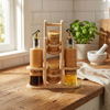 Bamboo Glass Pantry Jar 5 Pcs Set