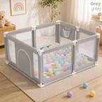 Baby Playpen with Basketball Hoop 126×126cm×66cm Large Indoor Outdoor Play Yard for Toddlers & Kids