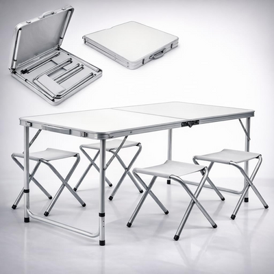 Portable Aluminium Foldable Table For Picnic & Camping With 4 Chairs