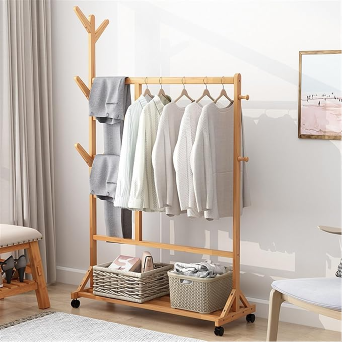 Clothes Hanging Rack Wooden