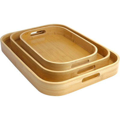 Bamboo Serving Tray Set 3 Pcs ND-32449P