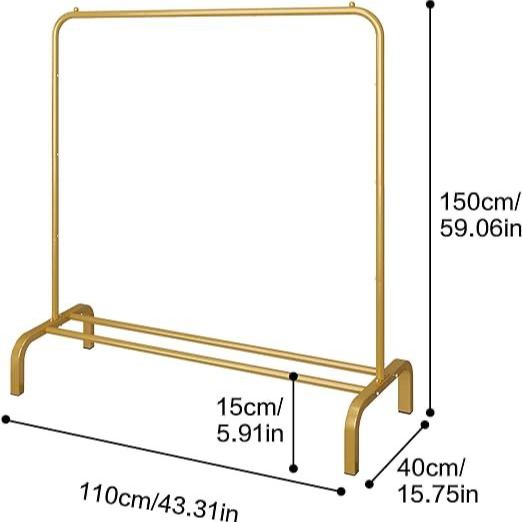 Multifunction Floor Stand Steel Iron Single Clothing Rack