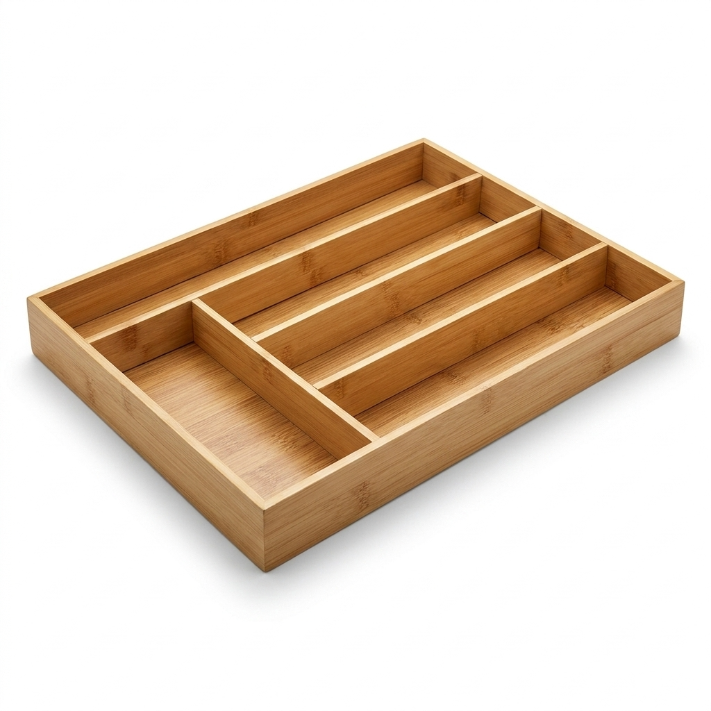 Bamboo Tray Cutlery Tray 5 Slots