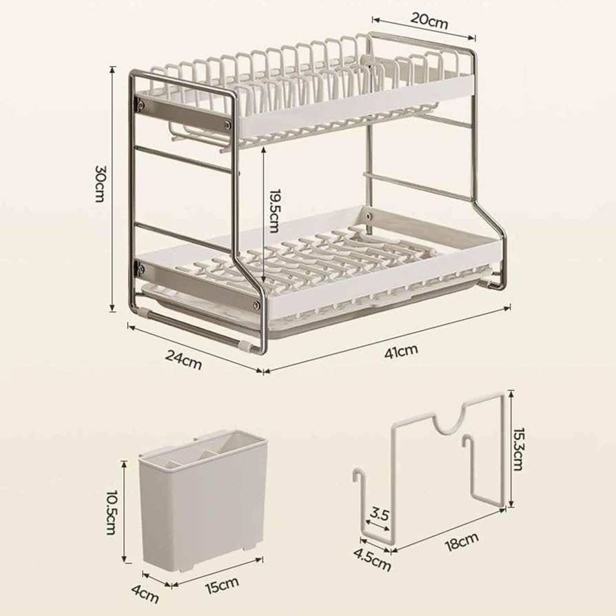 Dish Rack Drying Drainer 2 Tier