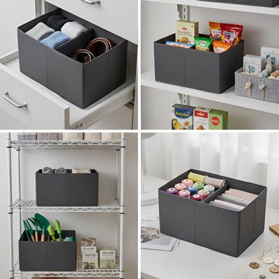 Compartment Storage Box 2 Shelf