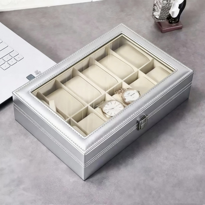 Watch Box Organizer Leather 12 Slots