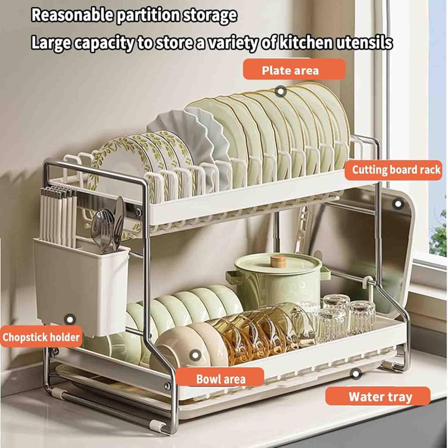 Dish Rack Drying Drainer 2 Tier
