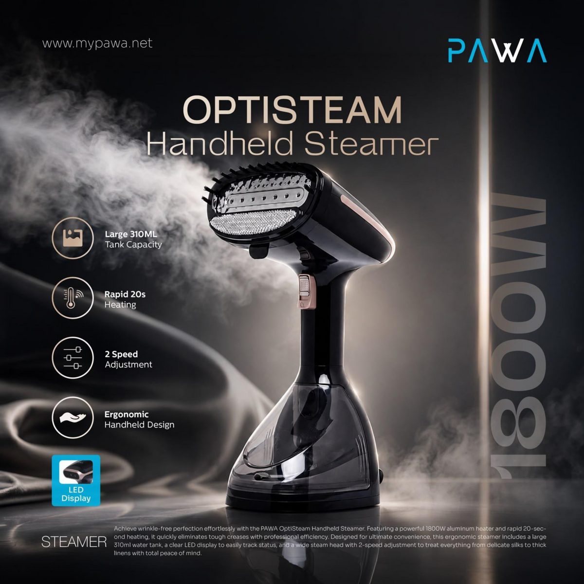 Pawa Optisteam Handheld Steamer 1800W