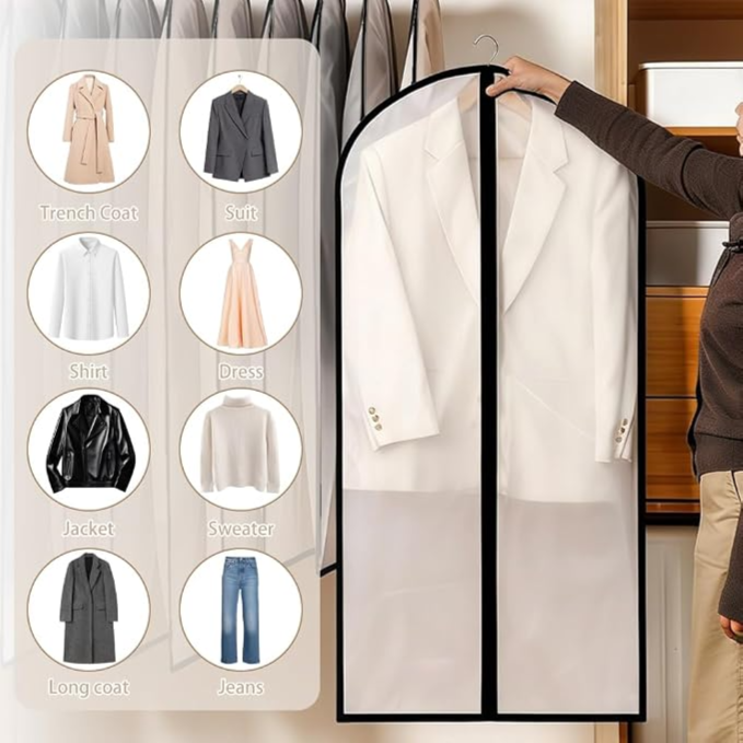 Hanging Garment Bags Dustproof Clothes Cover 60x120 cm