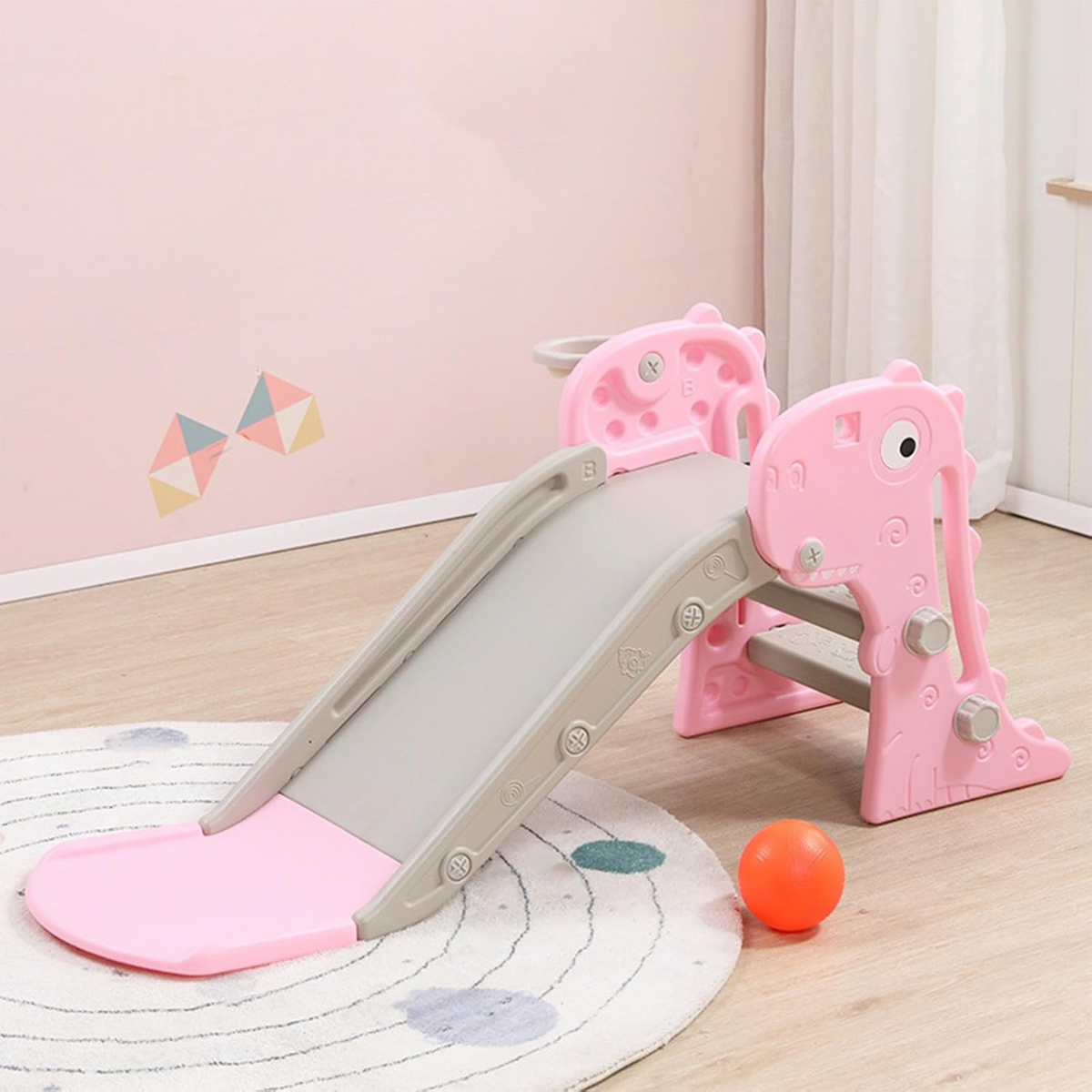 Foldable Kids Baby Toddler Slide With Climbing Step